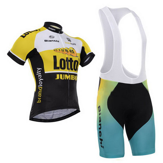 2015 Maillot Lotto Tirantes Mangas Cortas Amarillo